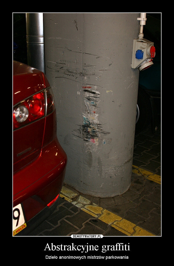Abstrakcyjne graffiti – Dzieło anonimowych mistrzów parkowania 