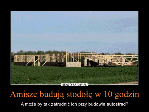Amisze budują stodołę w 10 godzin – A może by tak zatrudnić ich przy budowie autostrad? 