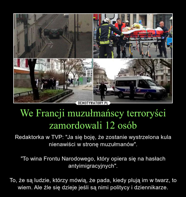 We Francji muzułmańscy terroryści zamordowali 12 osób