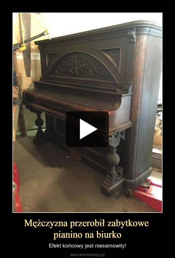 Mężczyzna przerobił zabytkowe pianino na biurko – Efekt końcowy jest niesamowity! 