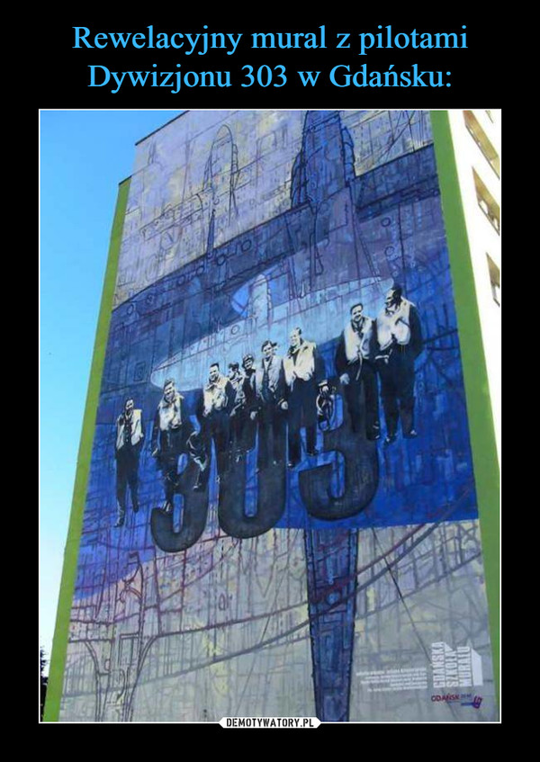 Rewelacyjny mural z pilotami Dywizjonu 303 w Gdańsku:
