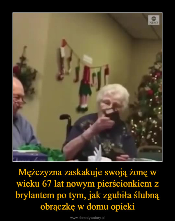 Mężczyzna zaskakuje swoją żonę w wieku 67 lat nowym pierścionkiem z brylantem po tym, jak zgubiła ślubną obrączkę w domu opieki –  