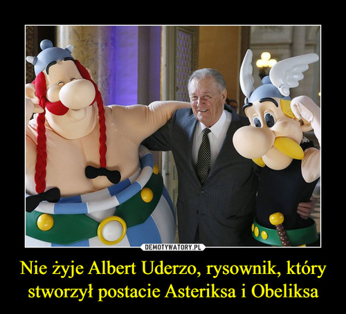 Nie żyje Albert Uderzo, rysownik, który stworzył postacie Asteriksa i Obeliksa