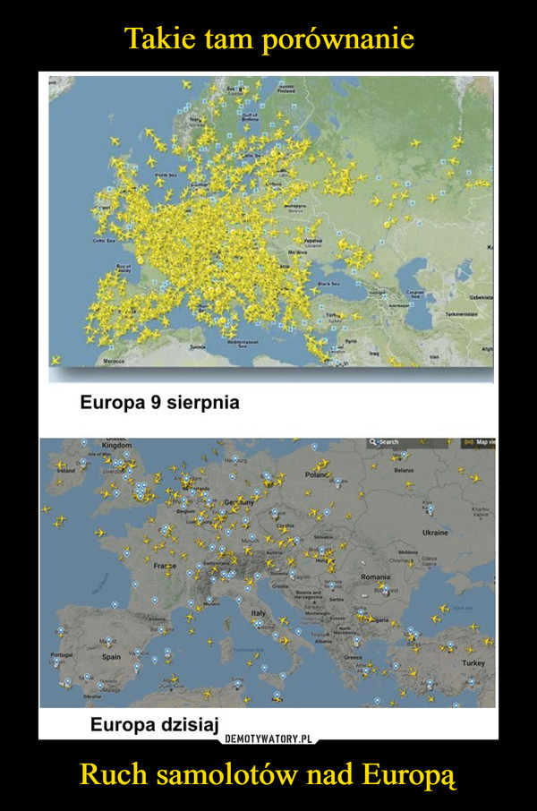 Ruch samolotów nad Europą –  