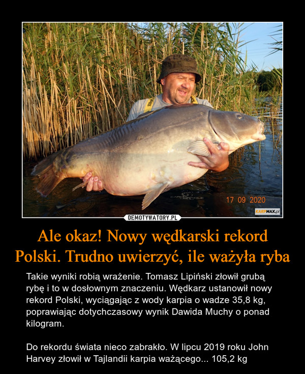Ale okaz! Nowy wędkarski rekord Polski. Trudno uwierzyć, ile ważyła ryba