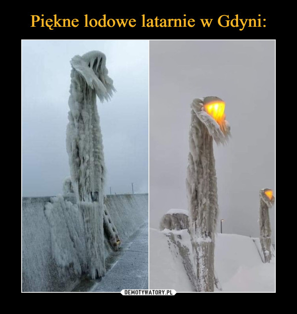 Piękne lodowe latarnie w Gdyni: