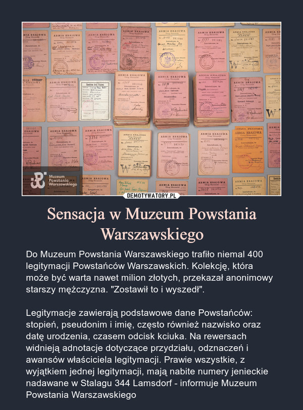 Sensacja w Muzeum Powstania Warszawskiego