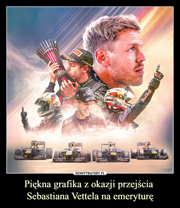 Piękna grafika z okazji przejścia 
Sebastiana Vettela na emeryturę