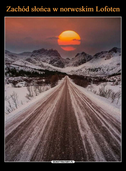 Zachód słońca w norweskim Lofoten