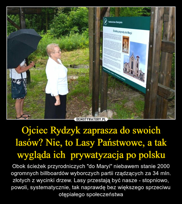 Ojciec Rydzyk zaprasza do swoich lasów? Nie, to Lasy Państwowe, a tak wygląda ich  prywatyzacja po polsku