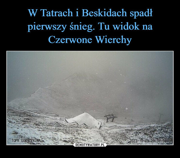 W Tatrach i Beskidach spadł pierwszy śnieg. Tu widok na Czerwone Wierchy